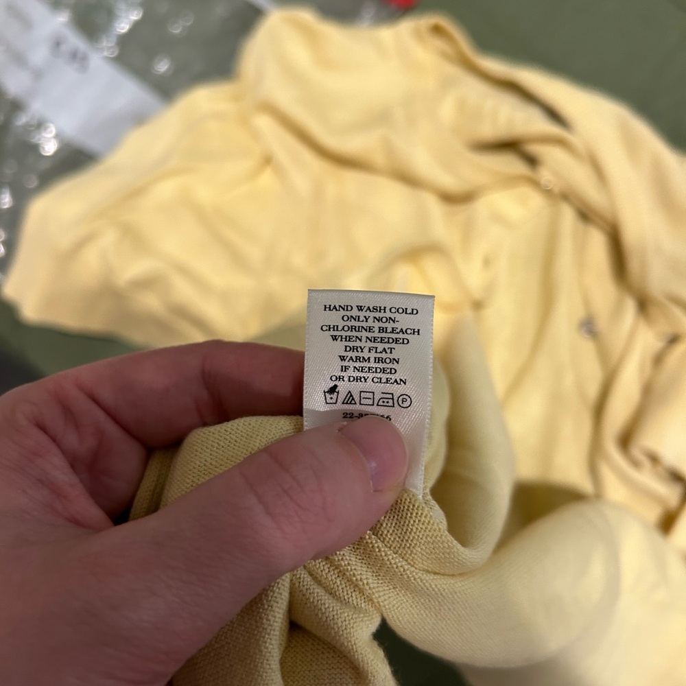 Ann Taylor Pale Yellow Short-Sleeve Button Cardigan - Picture 5 of 5